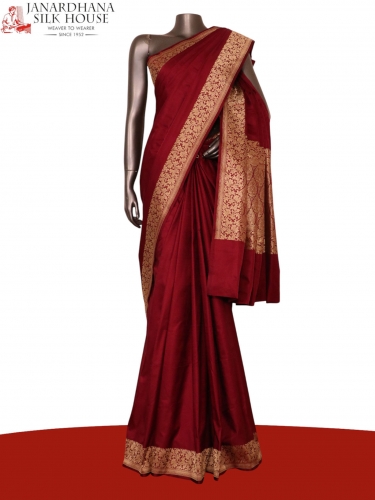Satin Banarasi Pure Silk Saree.